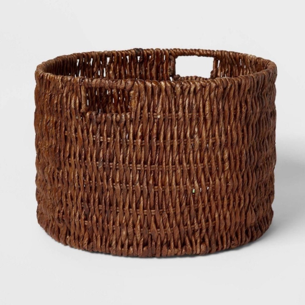 NEW Brightroom Woven Round Storage Basket - Brown no offers